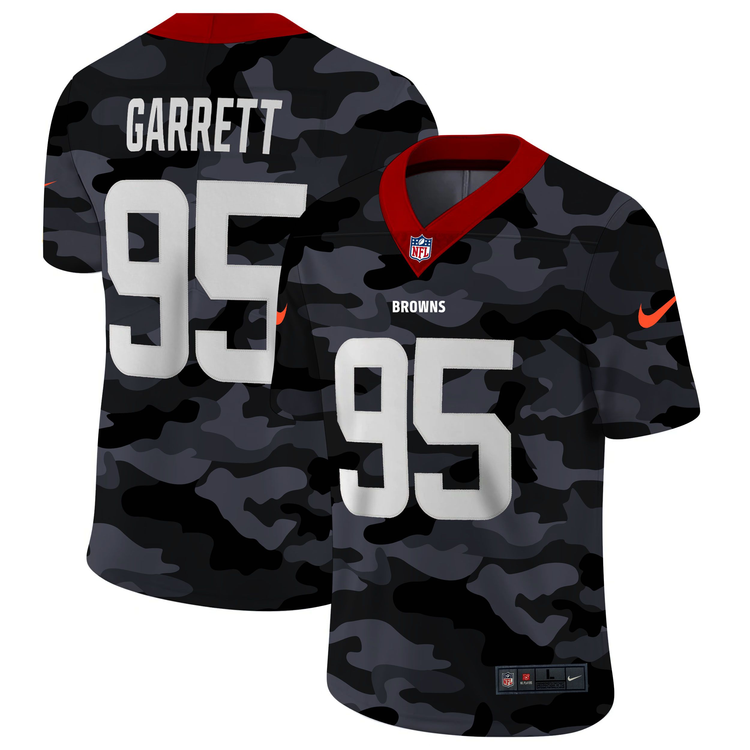 Men Cleveland Browns #95 Garrett 2020 Nike Camo Salute to Service Limited NFL Jerseys